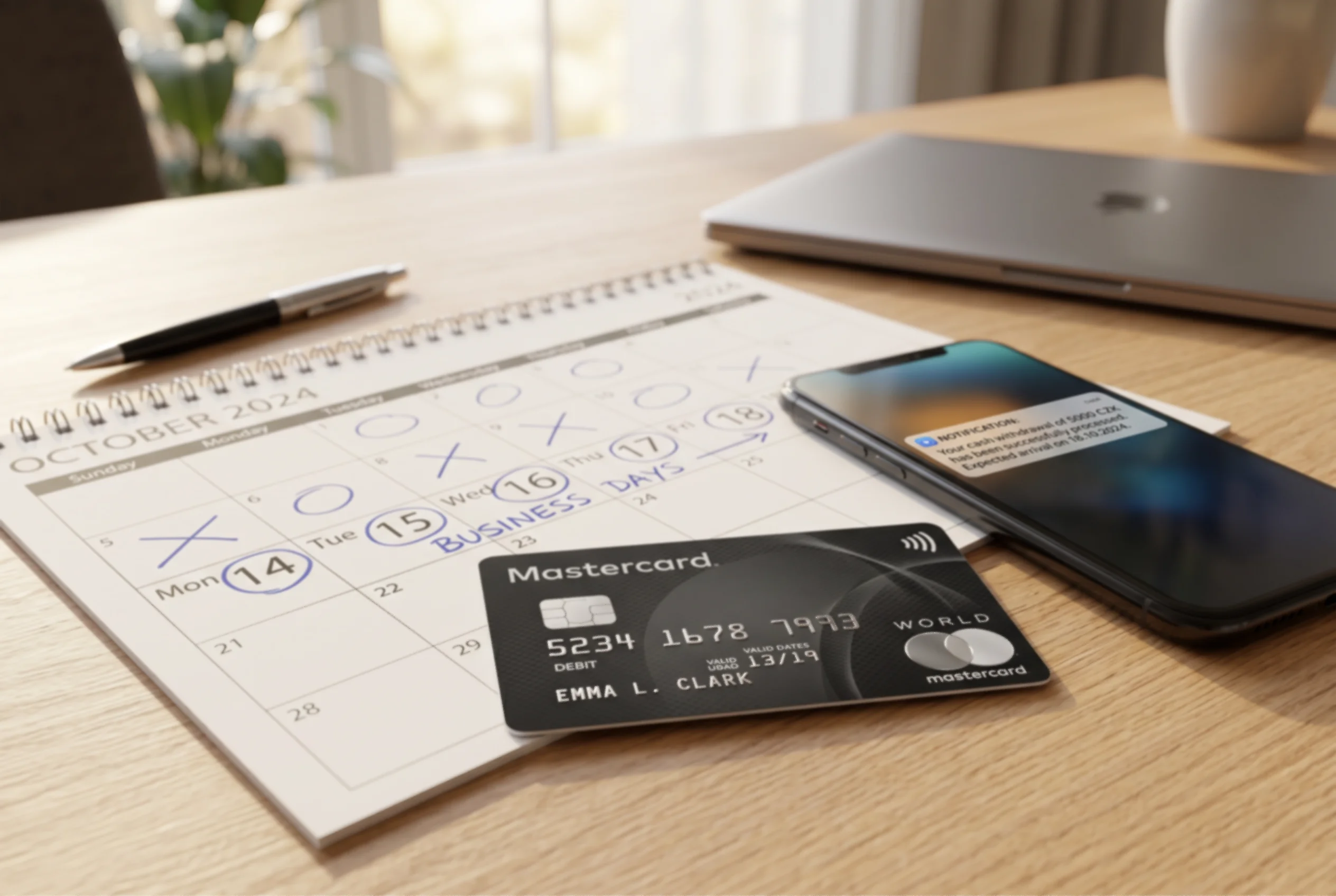 Doba zpracování výběru výher na kartu Mastercard u českých bookmakerů