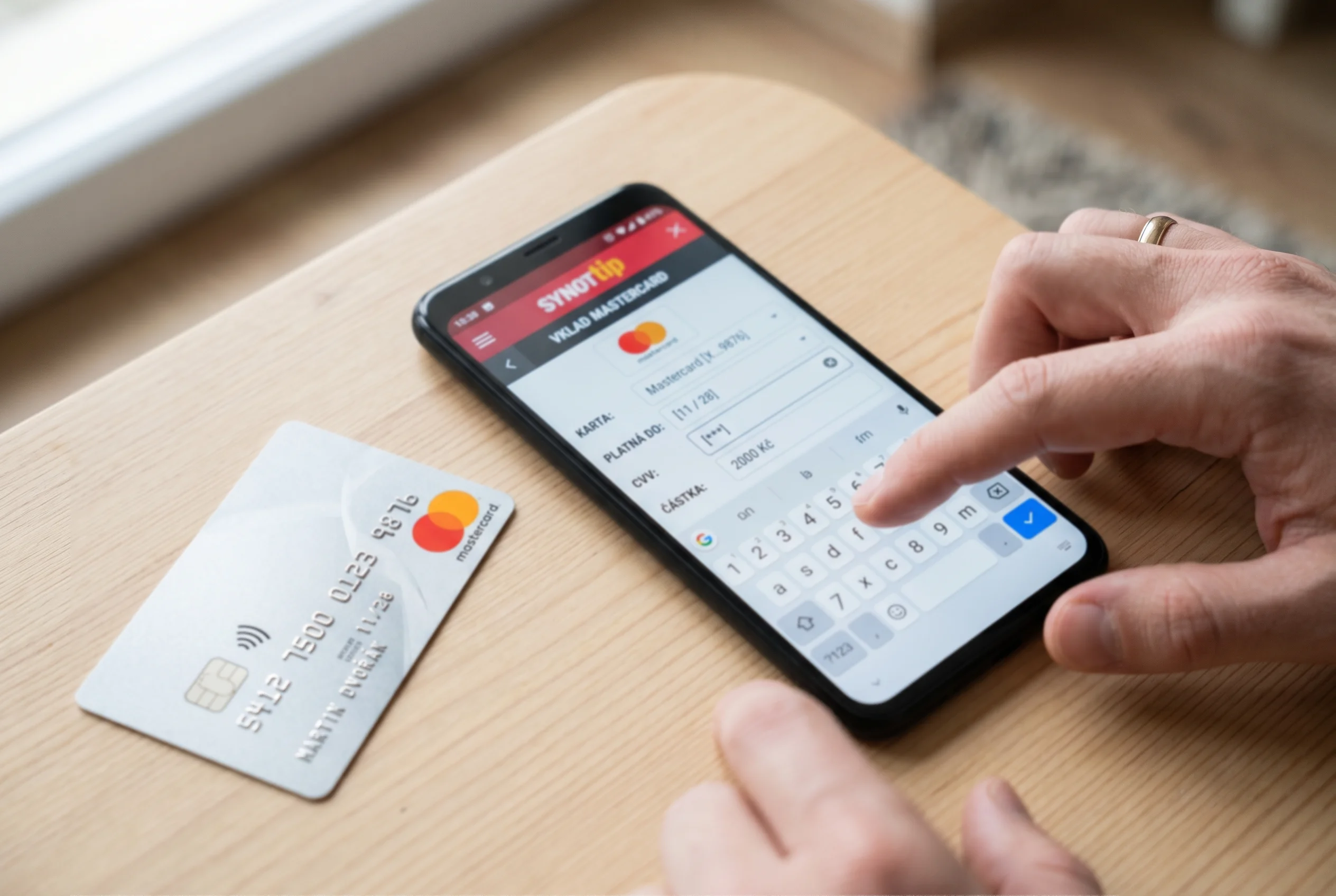 Návod na vklad Mastercard kartou na SynotTip