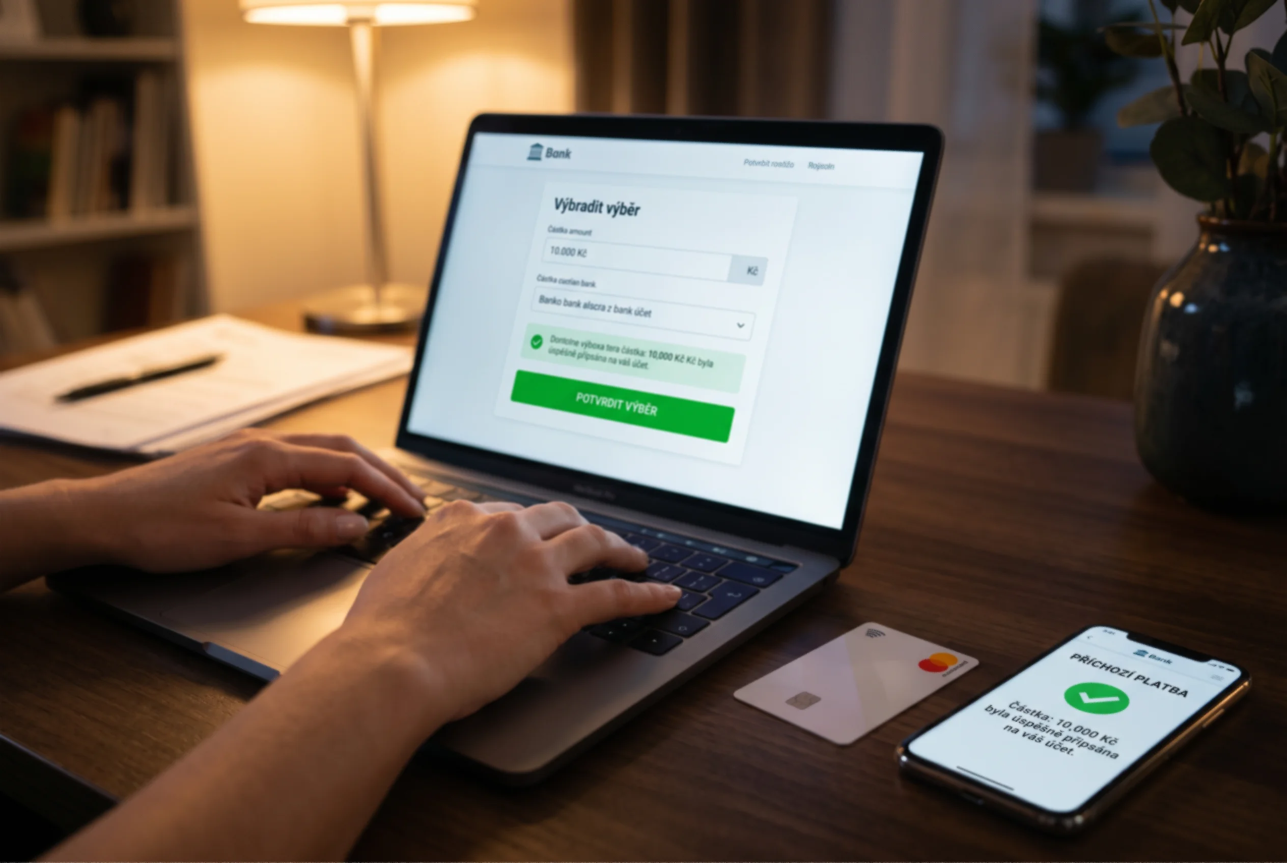 Výběr výher ze sázkového účtu na platební kartu Mastercard